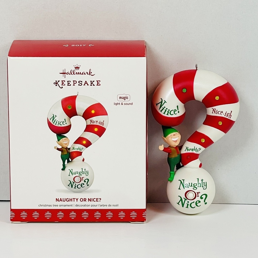 2017 Hallmark NAUGHTY OR NICE? Magic Ornament Batteries Included